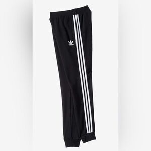 Adidas-Youth XL (Big Kids) Unisex Trefoil Black & White Jogger. Adjustab…